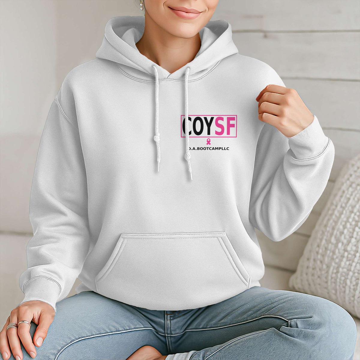 COYSF Awareness Hoodie Pink White