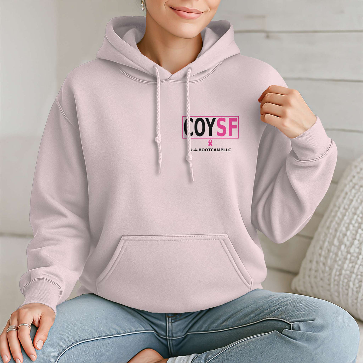 COYSF Awareness Hoodie Pink White